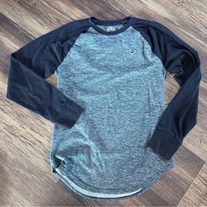 Hollister blue men's long sleeve baseball t-shirt size small